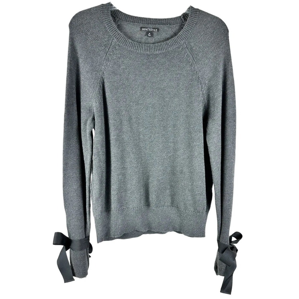 J Crew Mercantile Merino Wool Sweater Sz M Gray NWT Minimalist Preppy